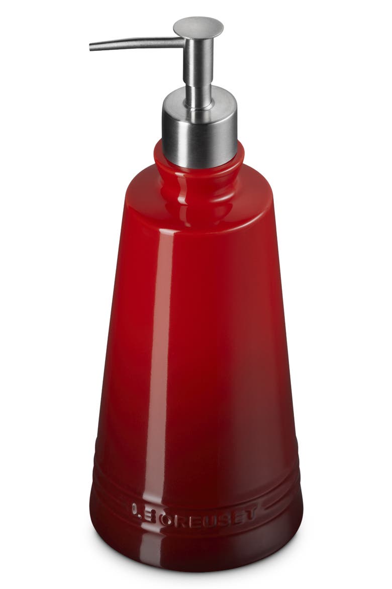 Signature Stoneware Soap Dispenser, Alternate, color, CERISE