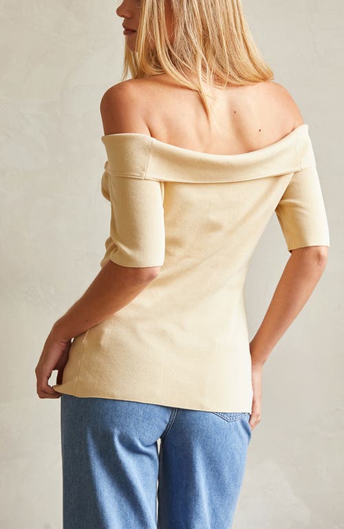 CRESCENT CRESCENT OFF SHOULDER SWEATER KNIT TOP