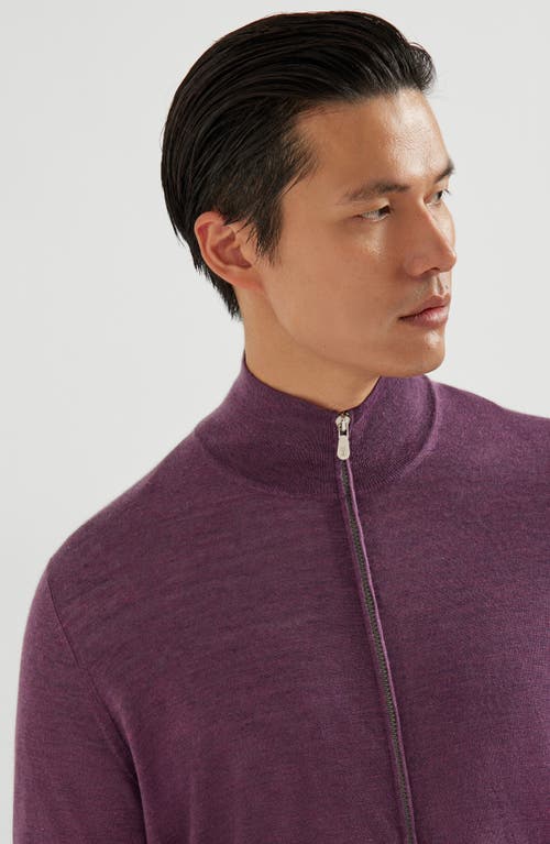 Brunello Cucinelli Lightweight Knit Cardigan In Burgundy