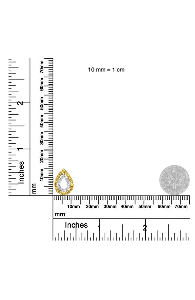 Haus of Brilliance Yellow Gold Plated Silver Treated Yellow Diamond Pear Shape Pendant Necklace, Alternate, color, Yellowwhite | Diamond