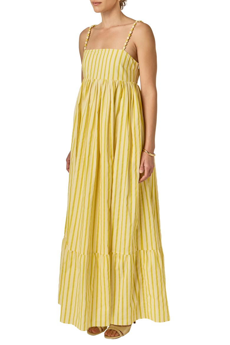 Stripe Sleeveless Maxi Dress, Alternate, color, YELLOW STRIPE