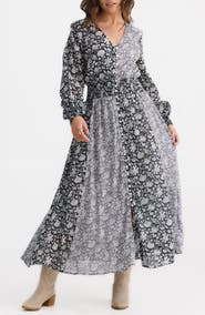 Talisman the Label Halcycon Floral Long Sleeve Cotton Maxi Dress