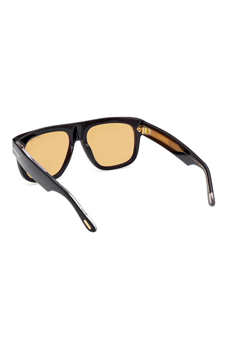 Icon 56mm Pilot Sunglasses, Alternate, color, SHINY BLACK / BROWN