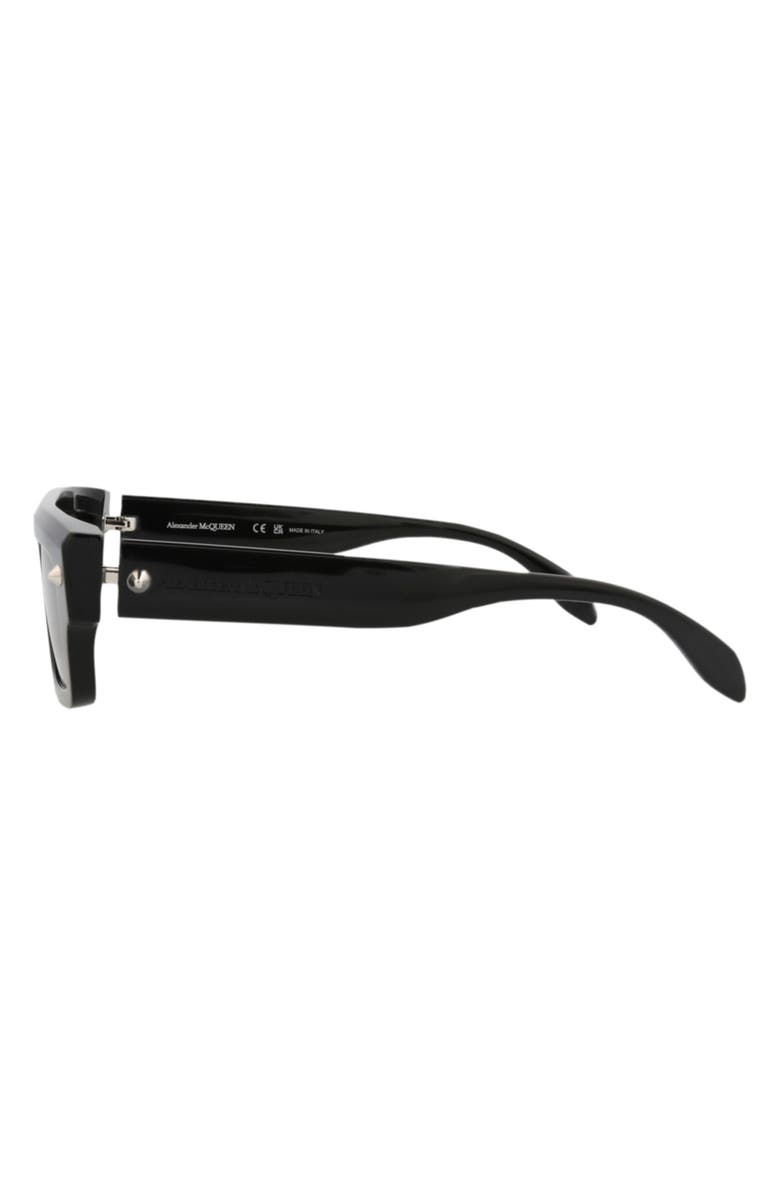 McQueen 52mm Rectangle Sunglasses, Alternate, color, Black Black Grey