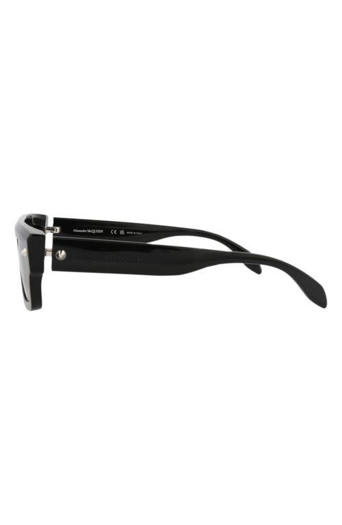 Alexander Mcqueen Mcqueen 52mm Rectangle Sunglasses In Black