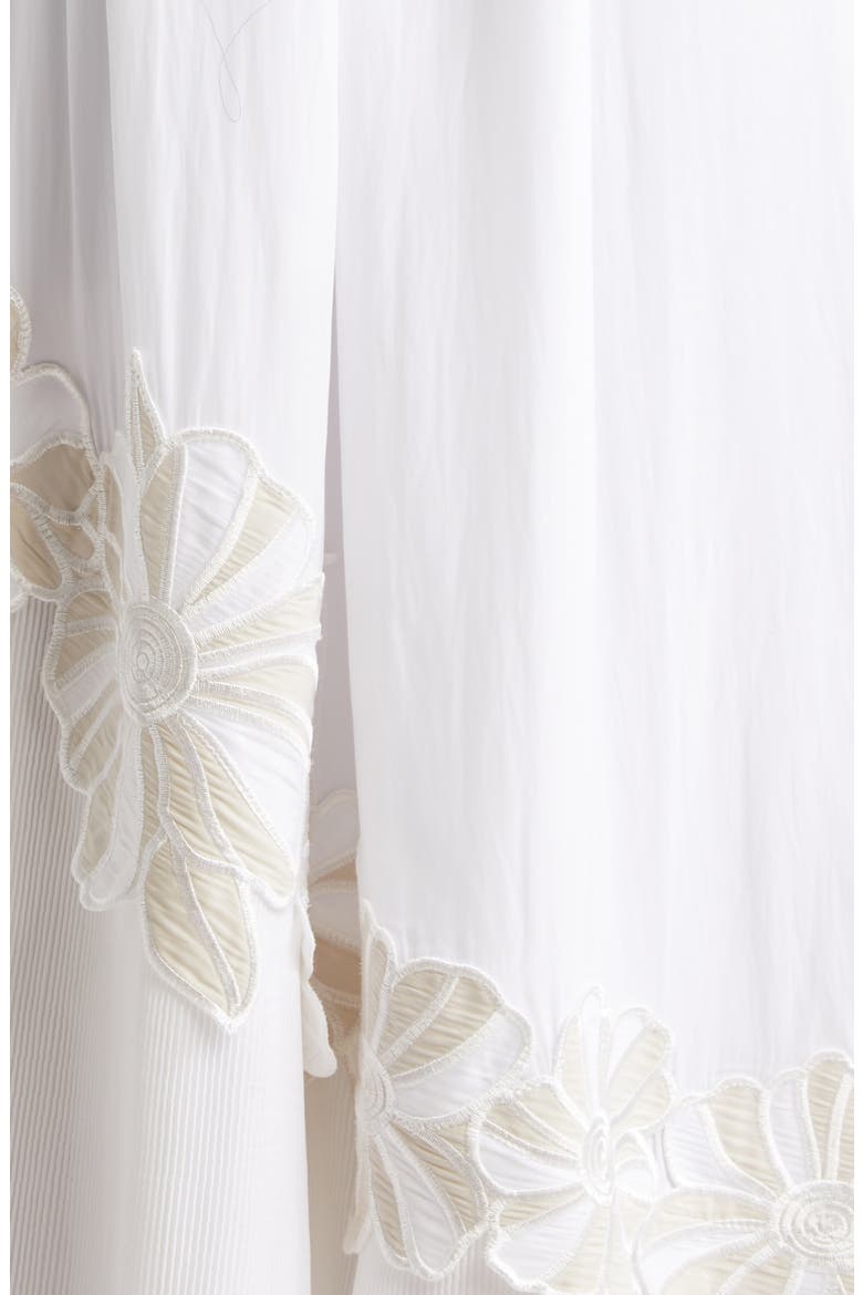 Eleah Mixed Media Floral Embroidery Detail Dress, Alternate, color, IVORY