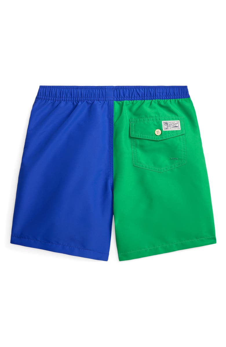 Polo Ralph Lauren Kids' Print Swim Trunks, Alternate, color, Cruise Green/ New Sapphire