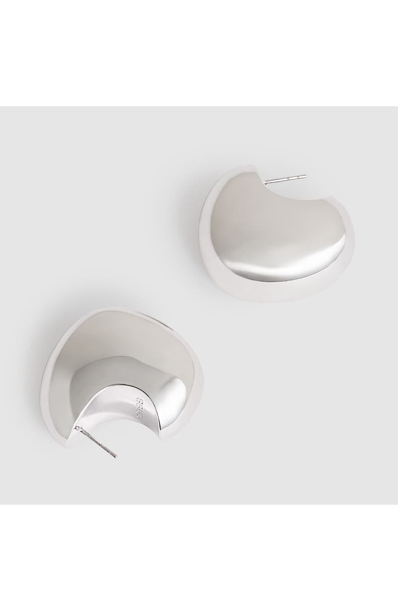 Reiss Calla Curve Scoop Earrings, Alternate, color, Silver Tone