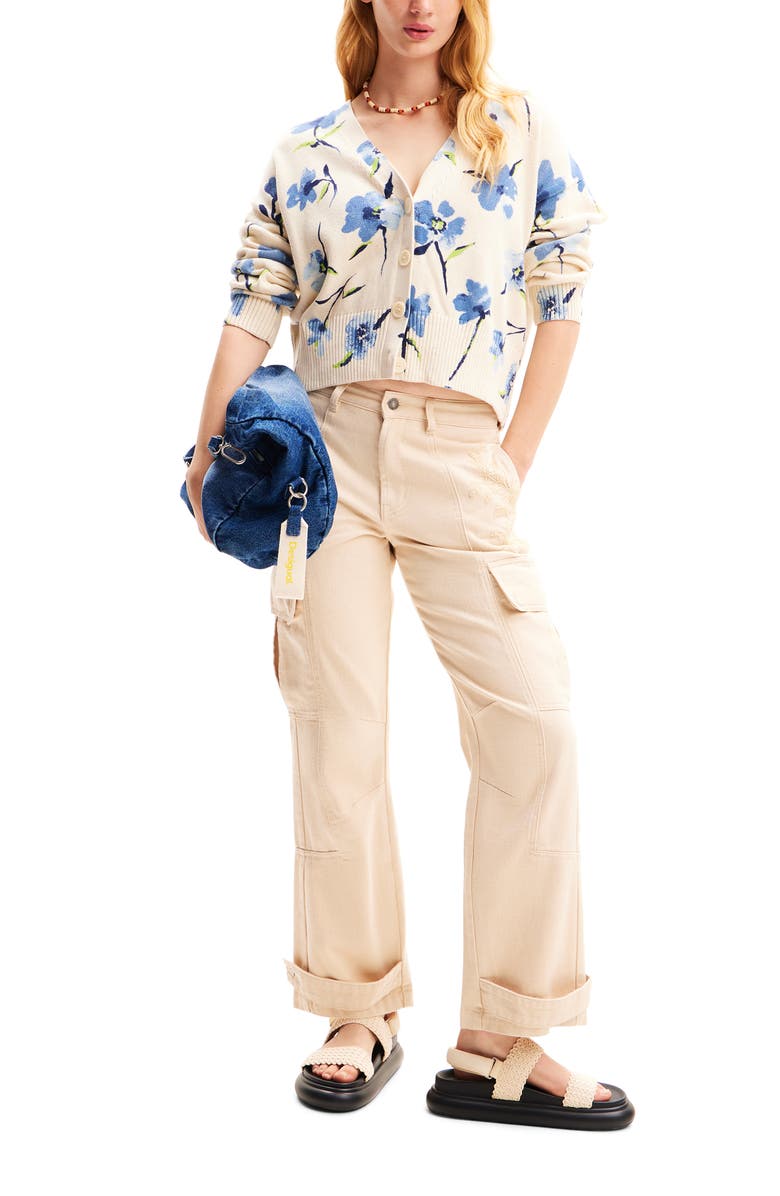 Desigual Oversize Floral Cardigan, Alternate, color,