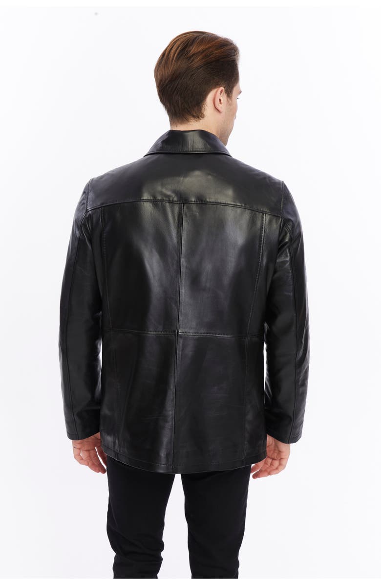 Furniq UK Maximilian Leather Jacket, Alternate, color, Black