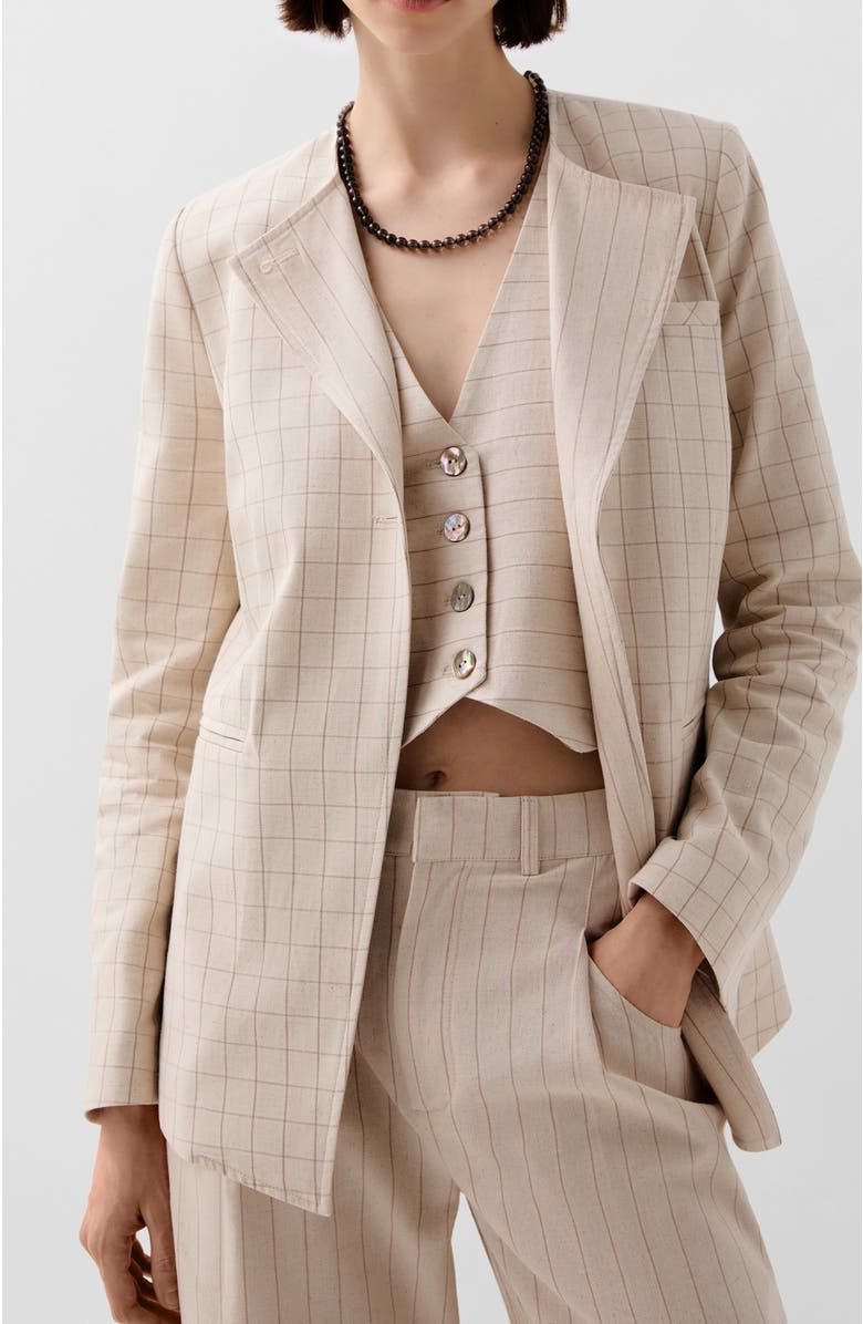 Scalpers Stripes Check Blazer, Main, color, Natural