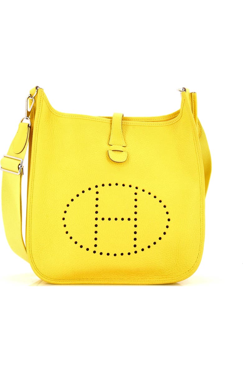 Pre-Owned Hermes Evelyne Bag Gen III Clemence PM, Main, color, Lime