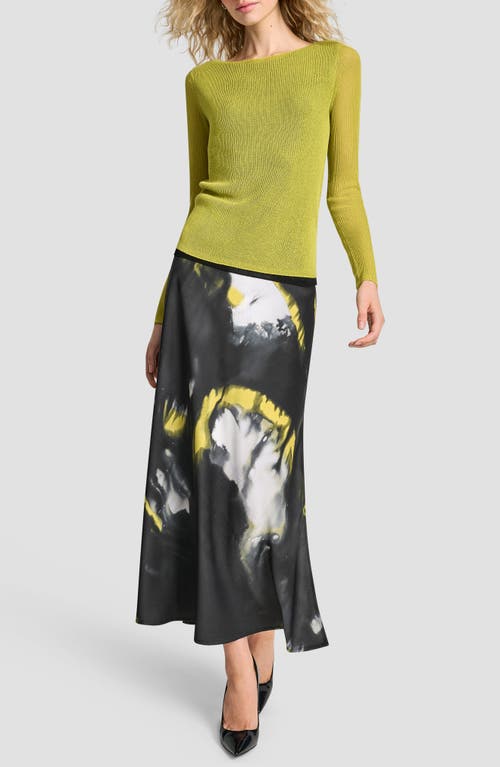Dkny Double Layer Boat Neck Sweater In Green