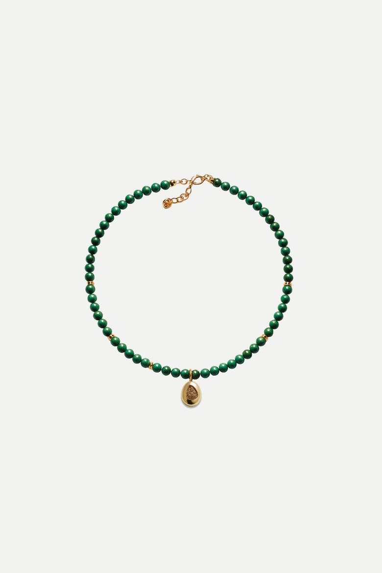 Hope Beaded Necklace, Main, color, Green