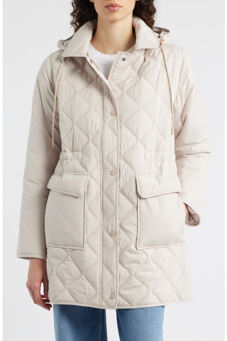 Quilted Jacket with Removable Hood, Alternate, color, EGG SHELL