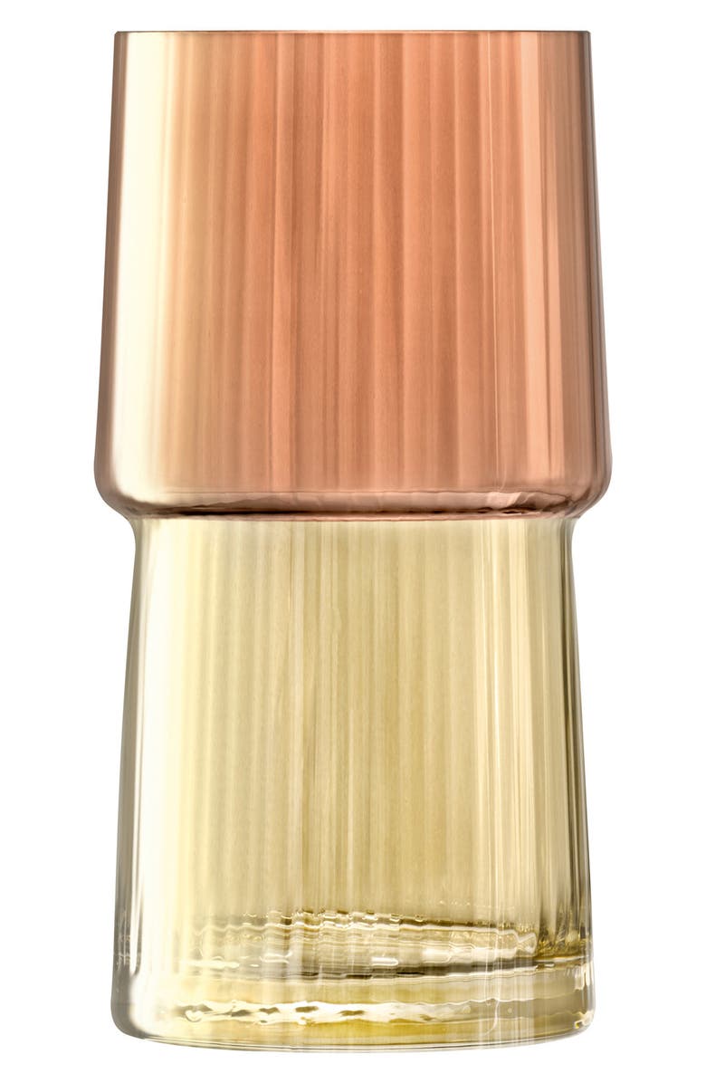 LSA Gems Glass Vase, Main, color, Amber/Orange