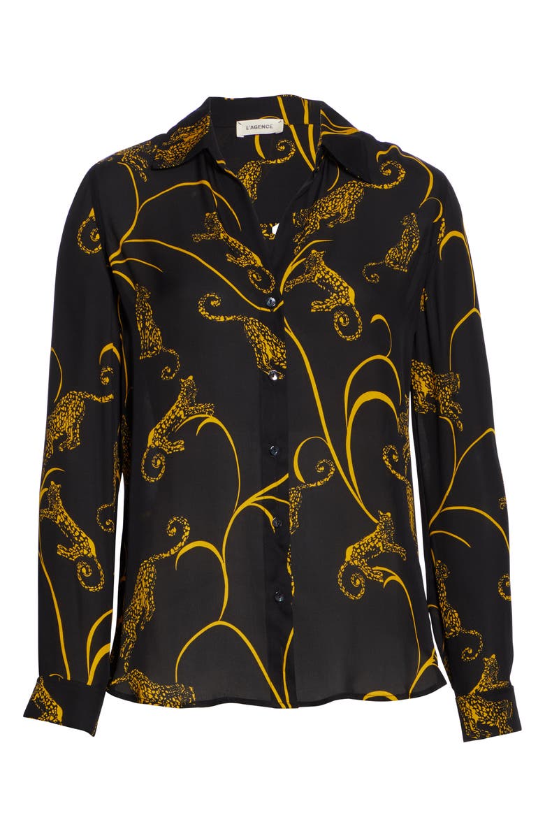 L'AGENCE Nina Silk Blouse, Alternate, color, 