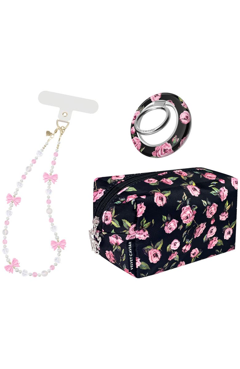 VELVET CAVIAR Fashion Set with Phone Charm, Grip Ring, and Travel Bag, Main, color, Pink Multicolor