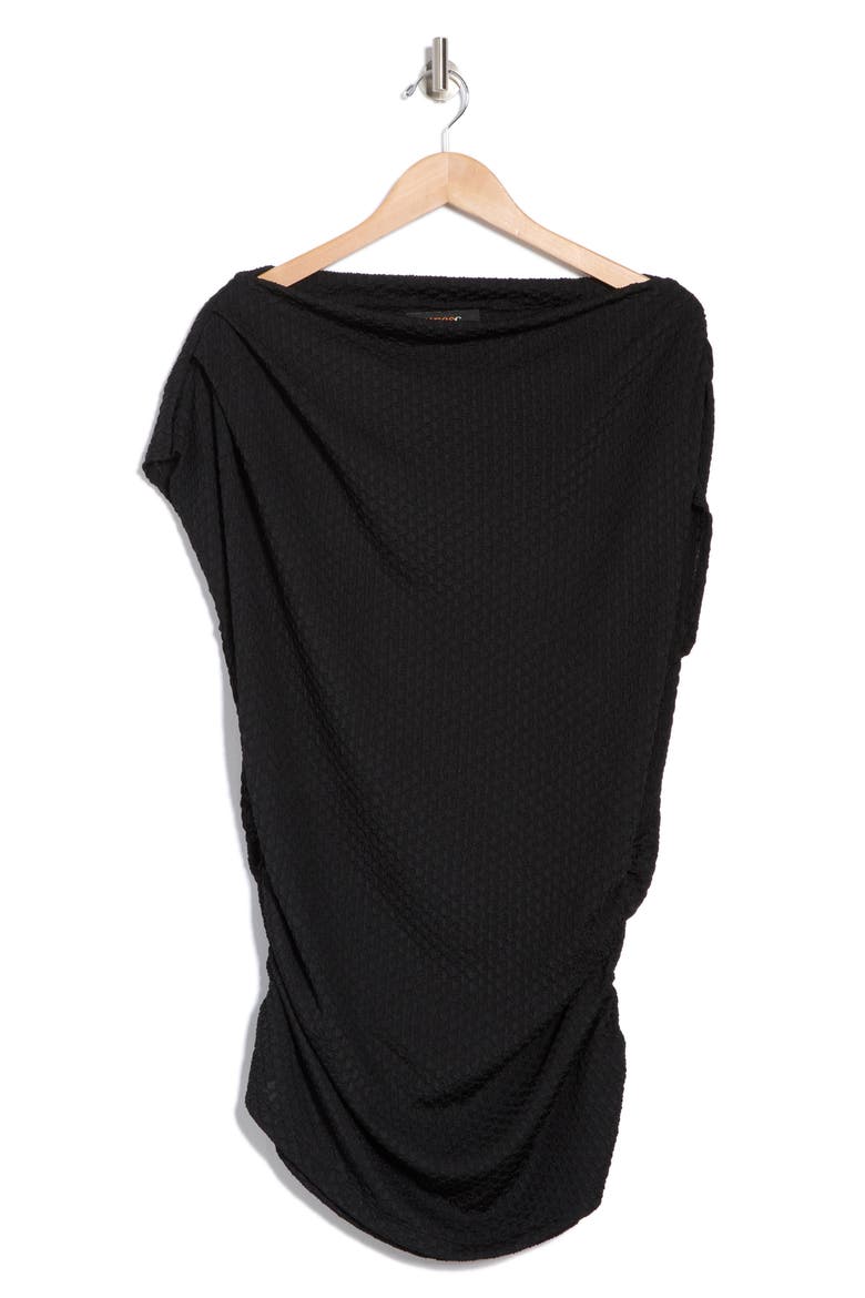 Asymmetric Ruched Top, Alternate, color, BLACK