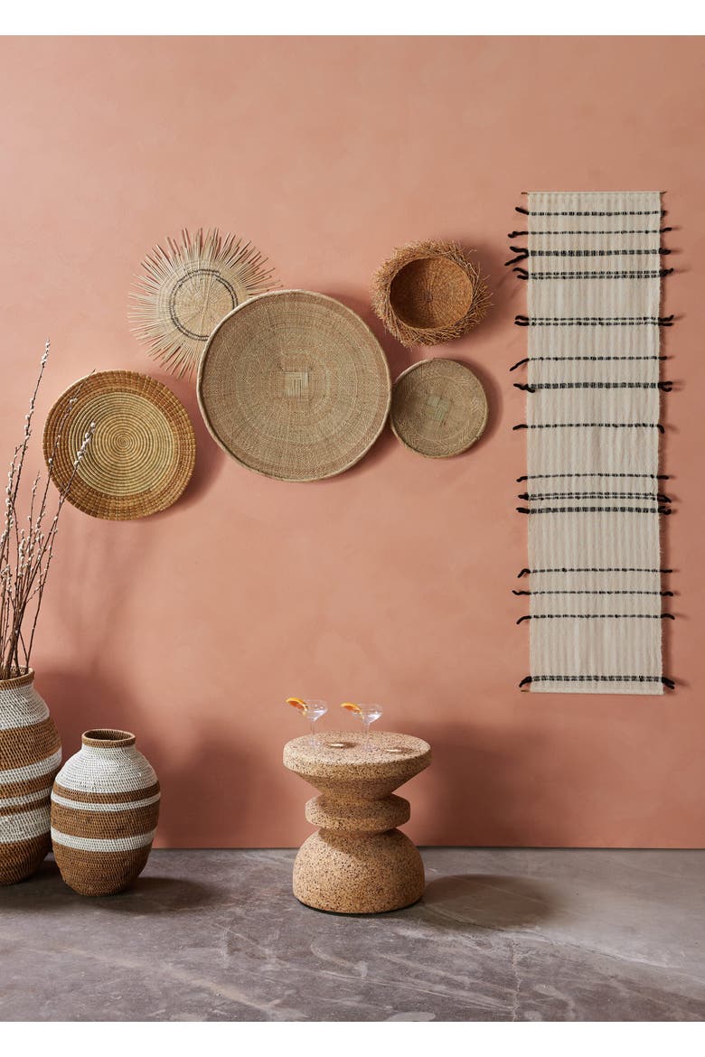 Chiaroscuro Handwoven Cotton Wall Hanging, Alternate, color, Natural