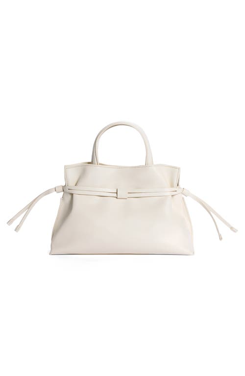 Sam Edelman Small Poppy Drawstring Leather Crossbody Bag In White