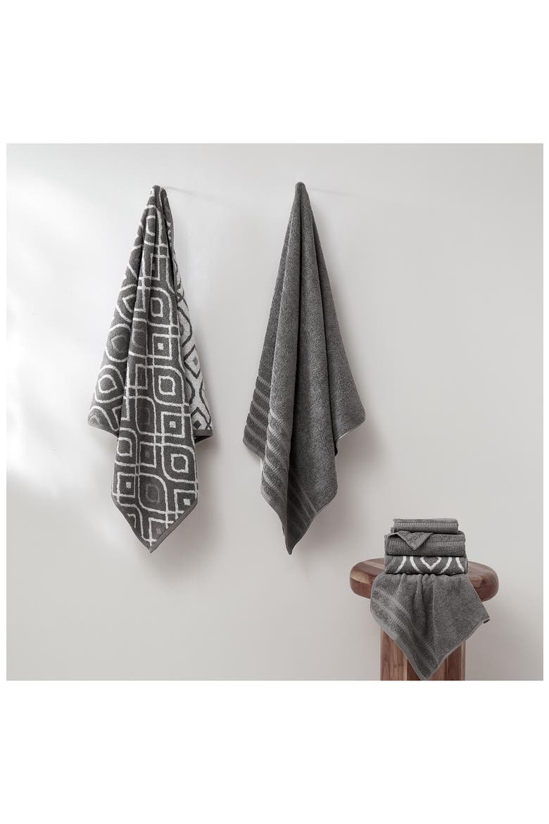 Yard Dyed Towel 6-Piece Set, Alternate, color, ASH GREY