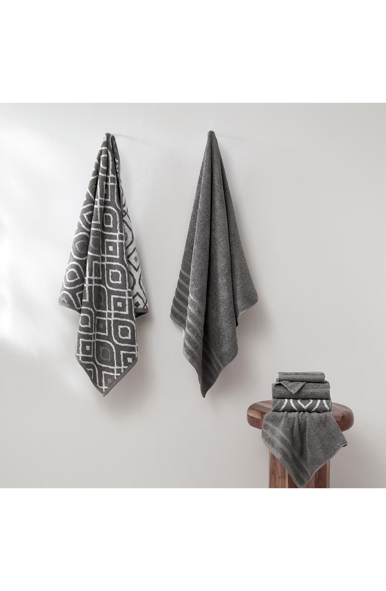 Modern Threads Yard Dyed Towel 6-Piece Set, Alternate, color, Ash Grey