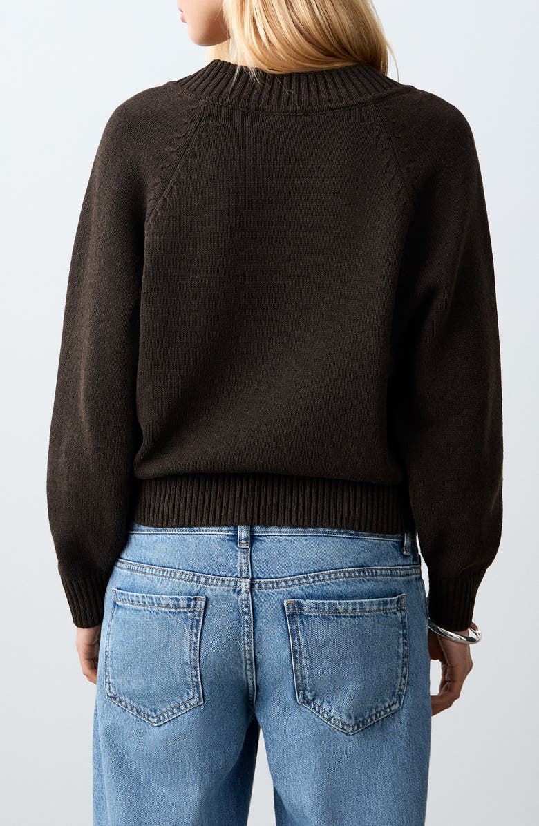 MANGO TEEN V-Neck Knit Sweater, Alternate, color, Brown