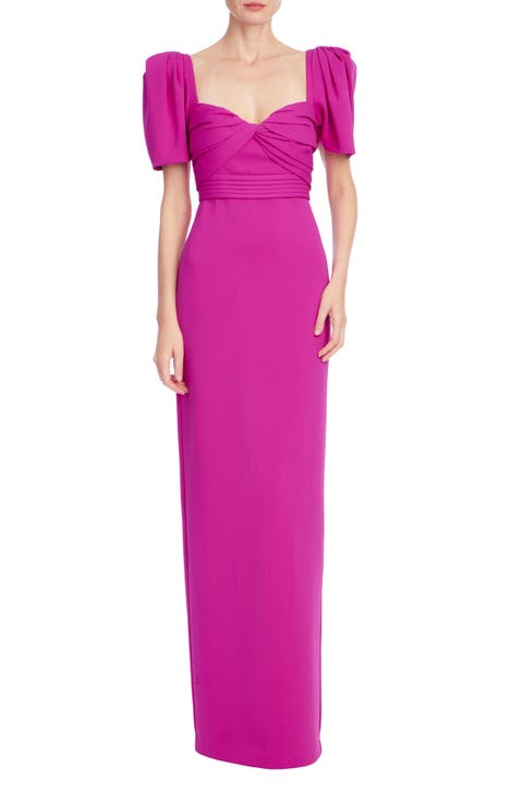 Puff Sleeve Empire Waist Gown
