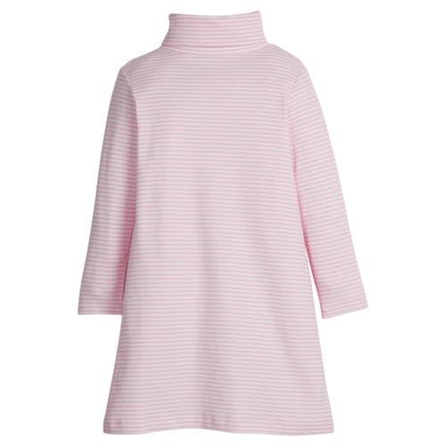 Little English Kids' Striped Turtleneck Dress In Pink