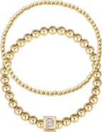 Adornia Set of 2 Gold Plated Stretch Bracelets