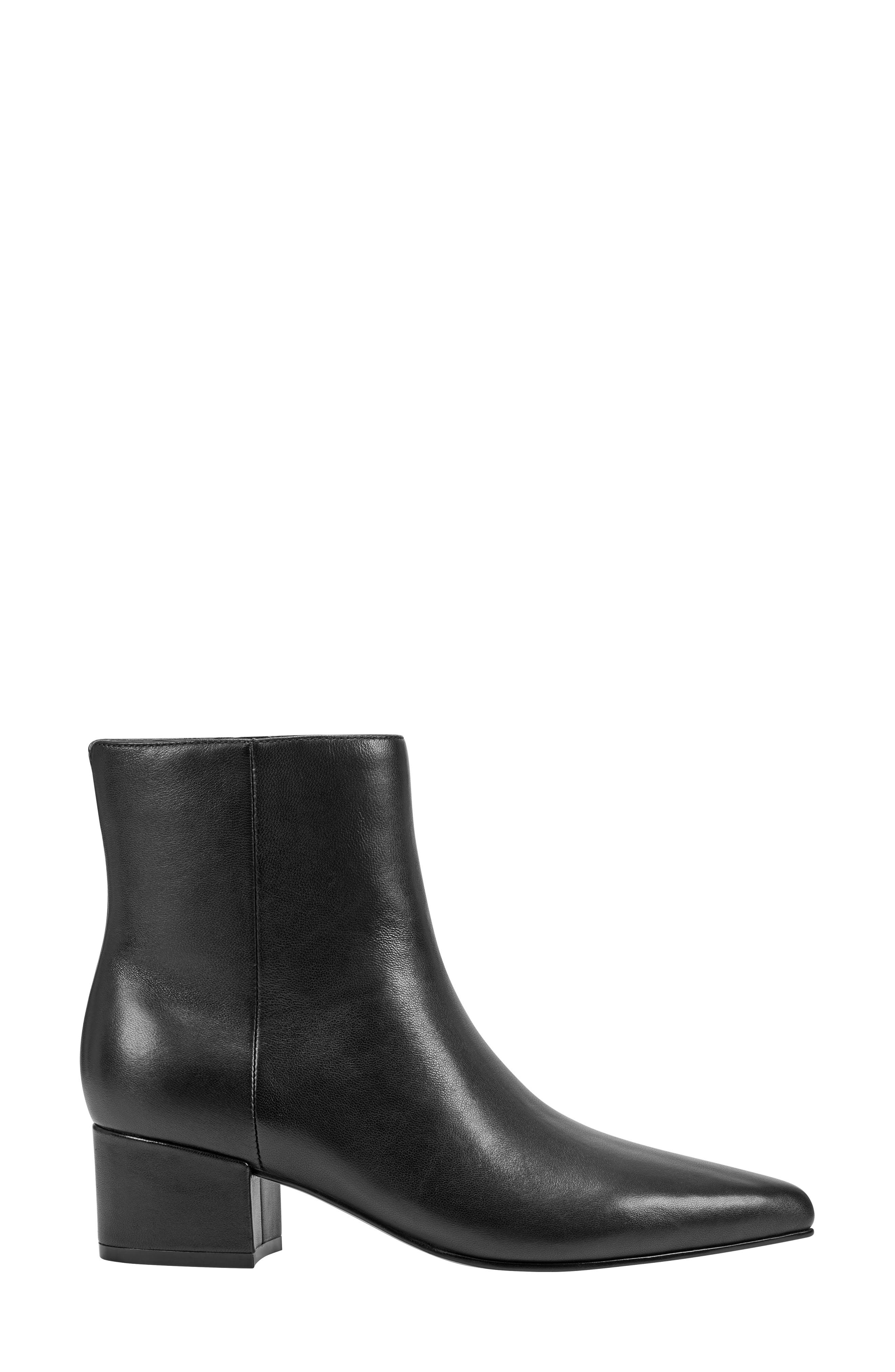 Marc Fisher LTD Leonna Pointed Toe Bootie, Alternate, color, Black Leather