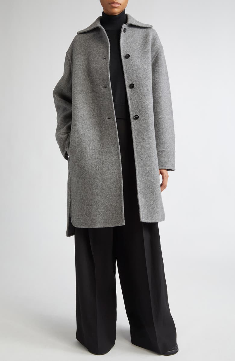 Jil Sander Relaxed Virgin Wool Coat, Alternate, color, Pebble