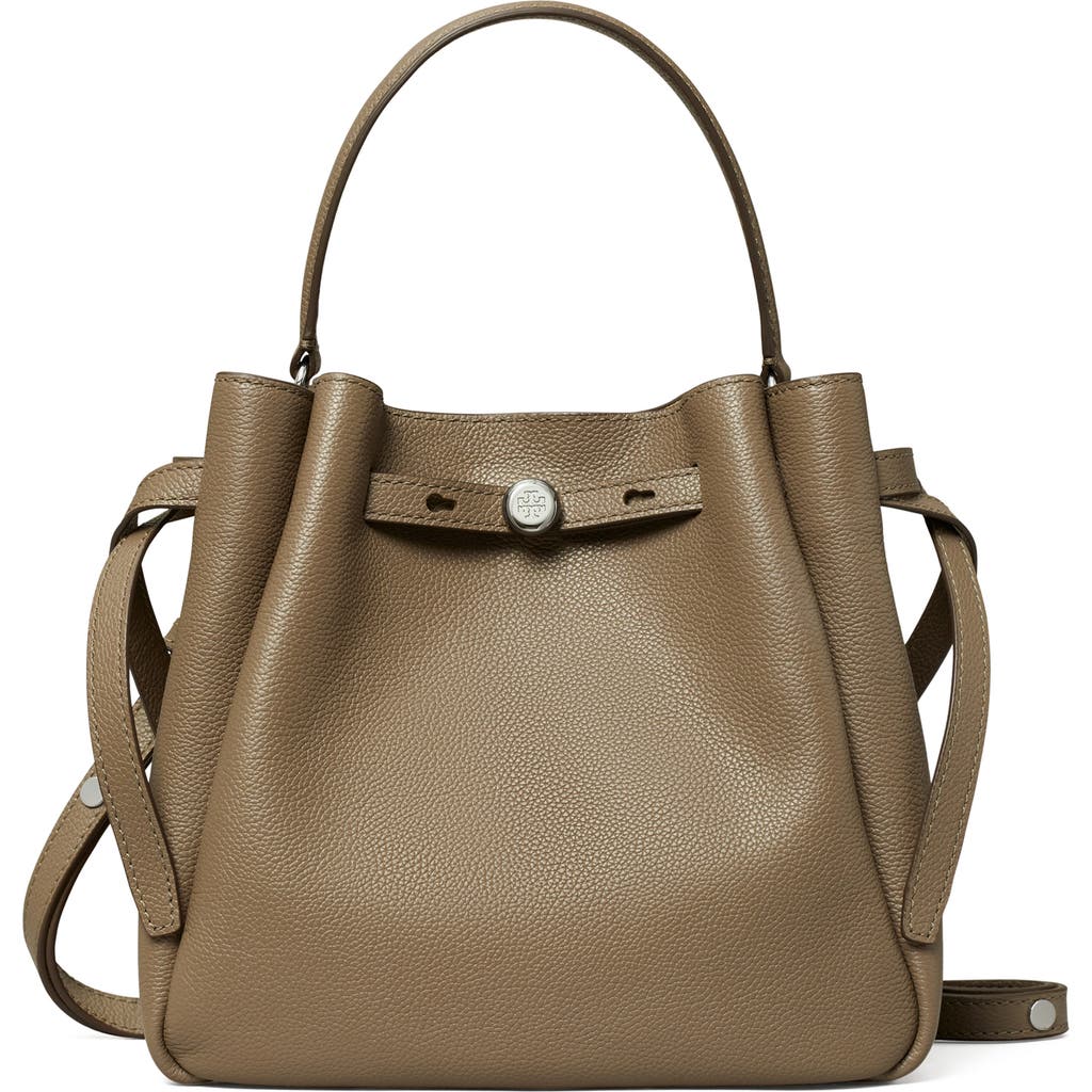 TORY BURCH TORY BURCH ROMY PEBBLE LEATHER BUCKET BAG