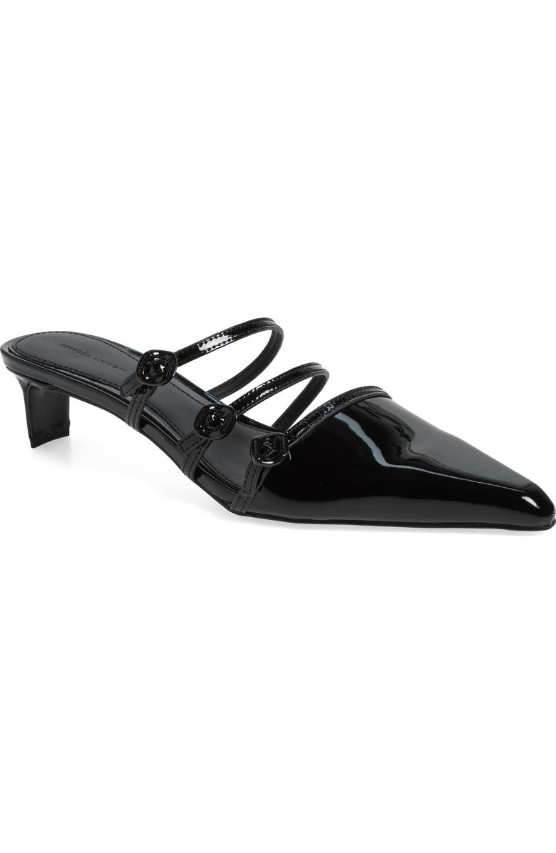 Rebecca Minkoff Buckle Pointed Toe Kitten Heel Mule, Main, color,