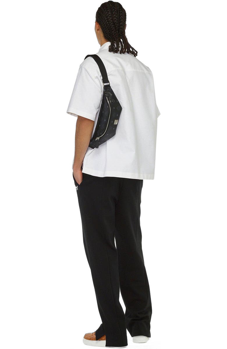 MCM Small Fursten Belt Bag in Visetos, Alternate, color, Black