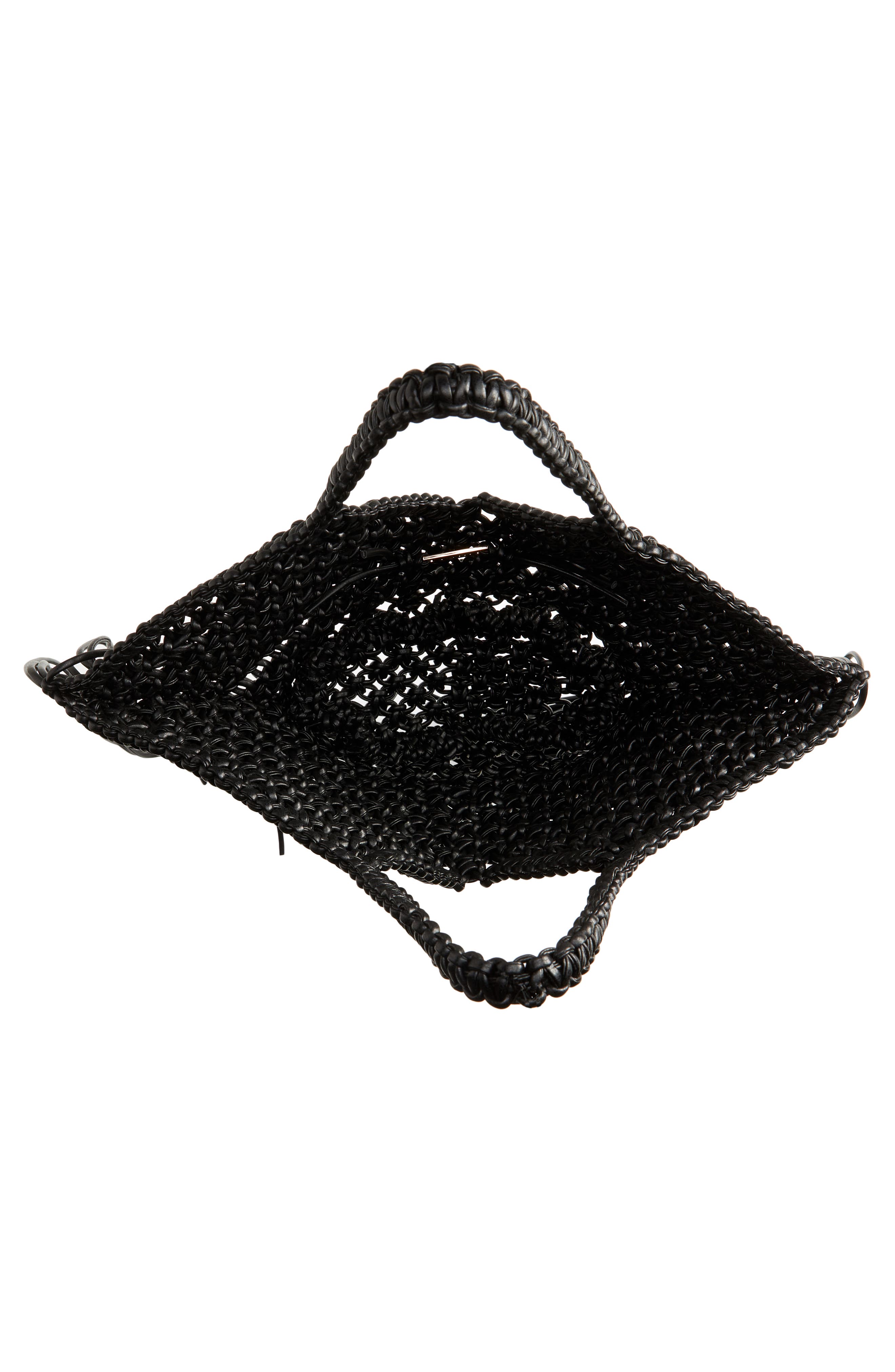 Yuzefi Small Woven Faux Leather Basket Handbag, Alternate, color, 