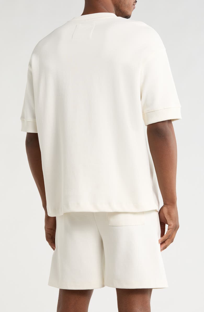 DENIM AND FLOWER Heavyweight Oversize T-Shirt & Shorts Set, Alternate, color, Oyster White
