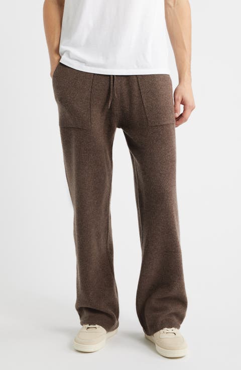 Wide Leg Knit Wool Drawstring Pants