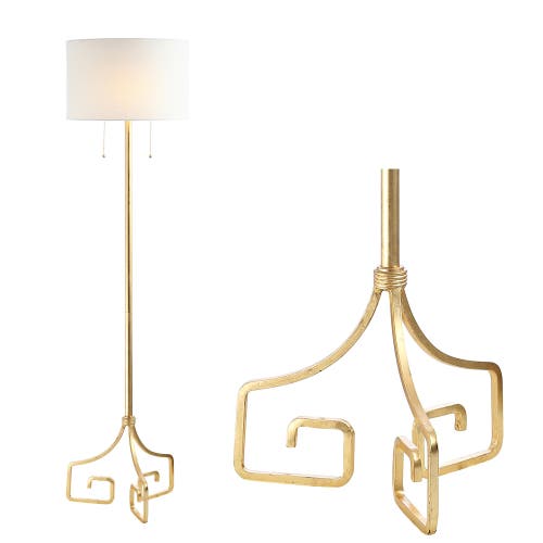 Jonathan Y Newman 61.5" Transitional Glam Metal Led Floor Lamp, Gold Painting In Gold Painting