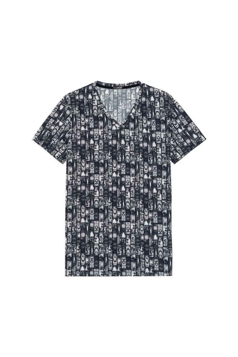 Rockcity Tee-Shirt V Neck, Main, color, Dark Grey Print