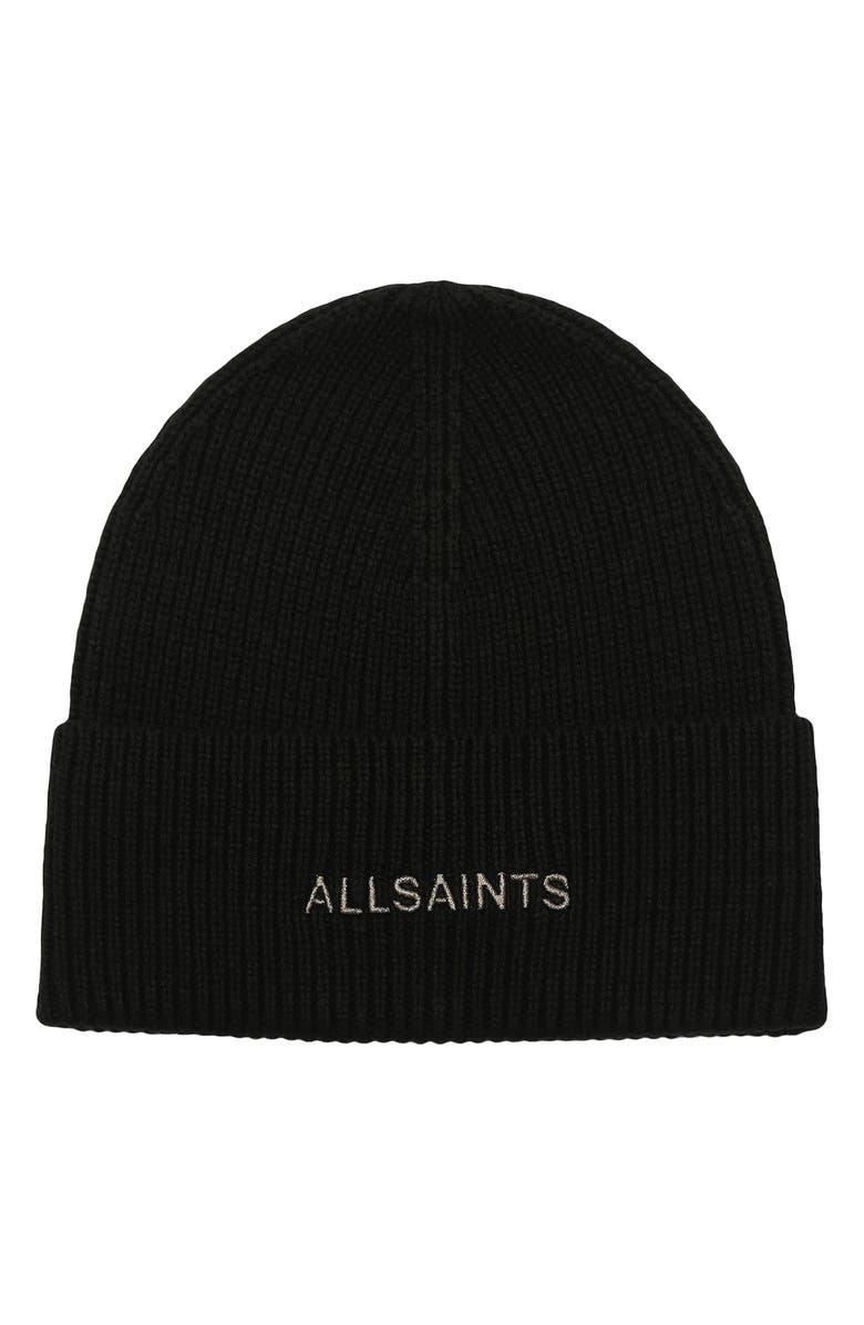AllSaints Underground Rib Beanie, Main, color,