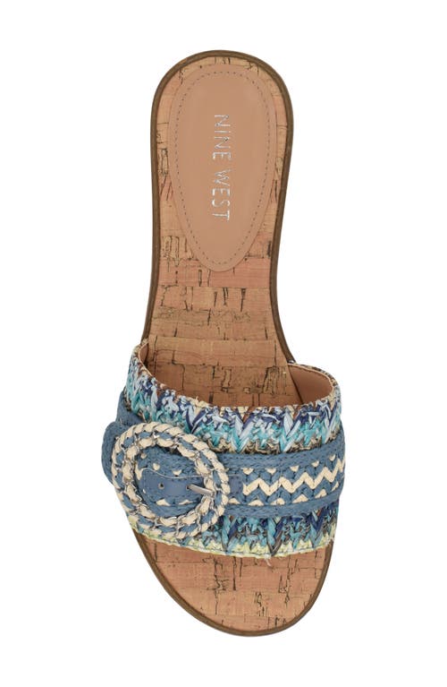 Shop Nine West Poland Slide Sandal In Medium Blue