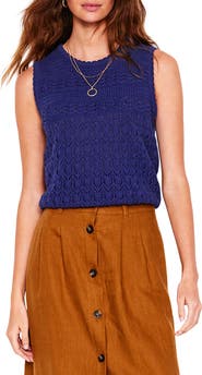 Boden Elodie Openwork Cotton Sweater Vest