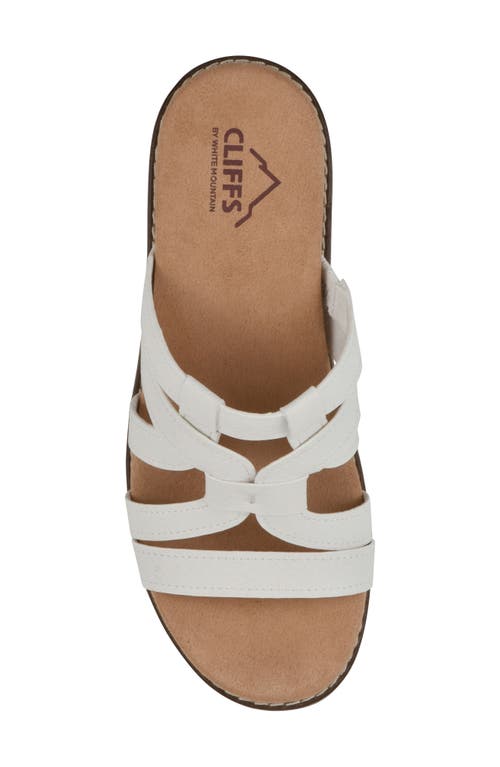 Cliffs By White Mountain Tinisha Wedge Sandal In White Embossed