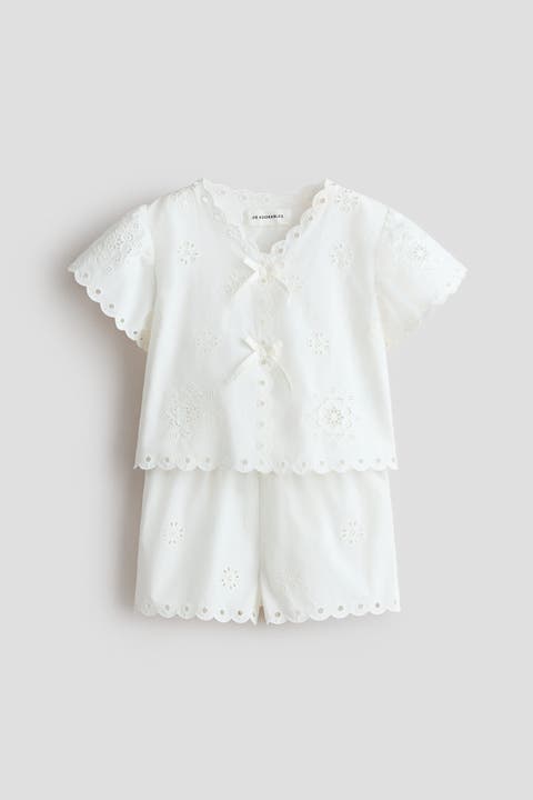 2-piece Broderie Anglaise Cotton Set