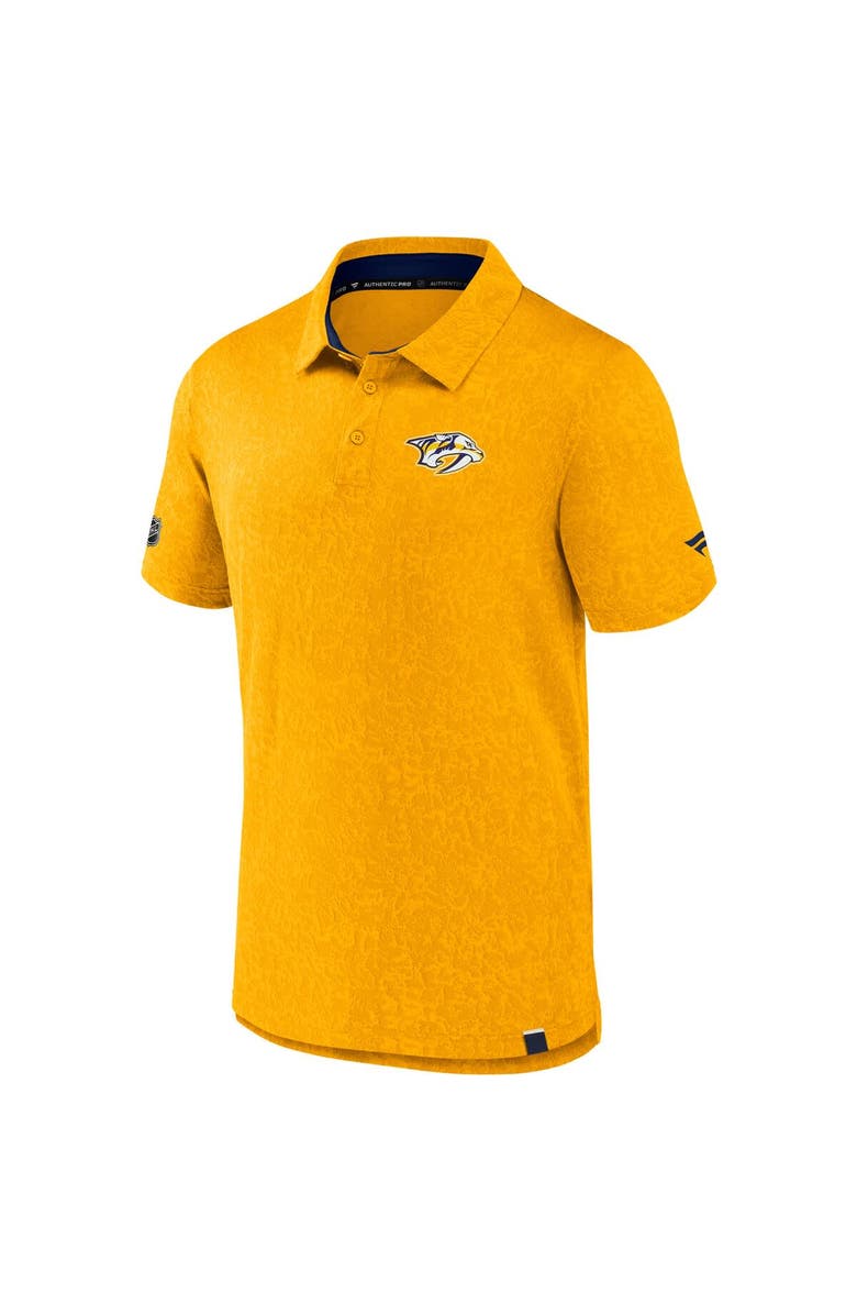 FANATICS Men's Fanatics  Gold Nashville Predators Authentic Pro Jacquard Polo, Alternate, color, Gold