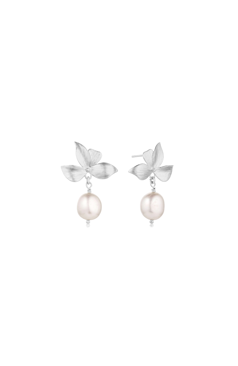Set & Stones Maeve Pearl Drop Earrings, Main, color, Silver / White