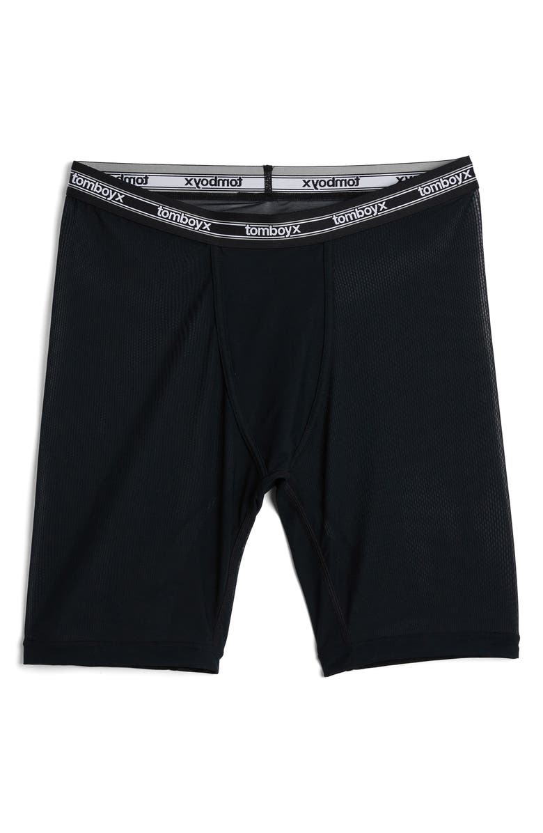 TomboyX Powermesh 9-Inch Bower Briefs, Alternate, color, Black