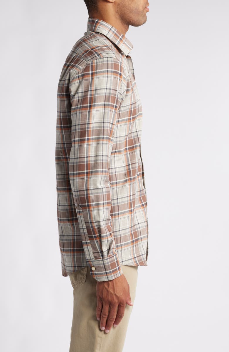 Scott Barber Plaid Cotton Herringbone Button-Up Shirt, Alternate, color, 